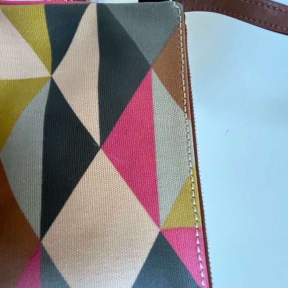 Fossil Issue 1954 Crossbody Bag Purse PVC Coated Geometrical colorful Design - Picture 4 of 16